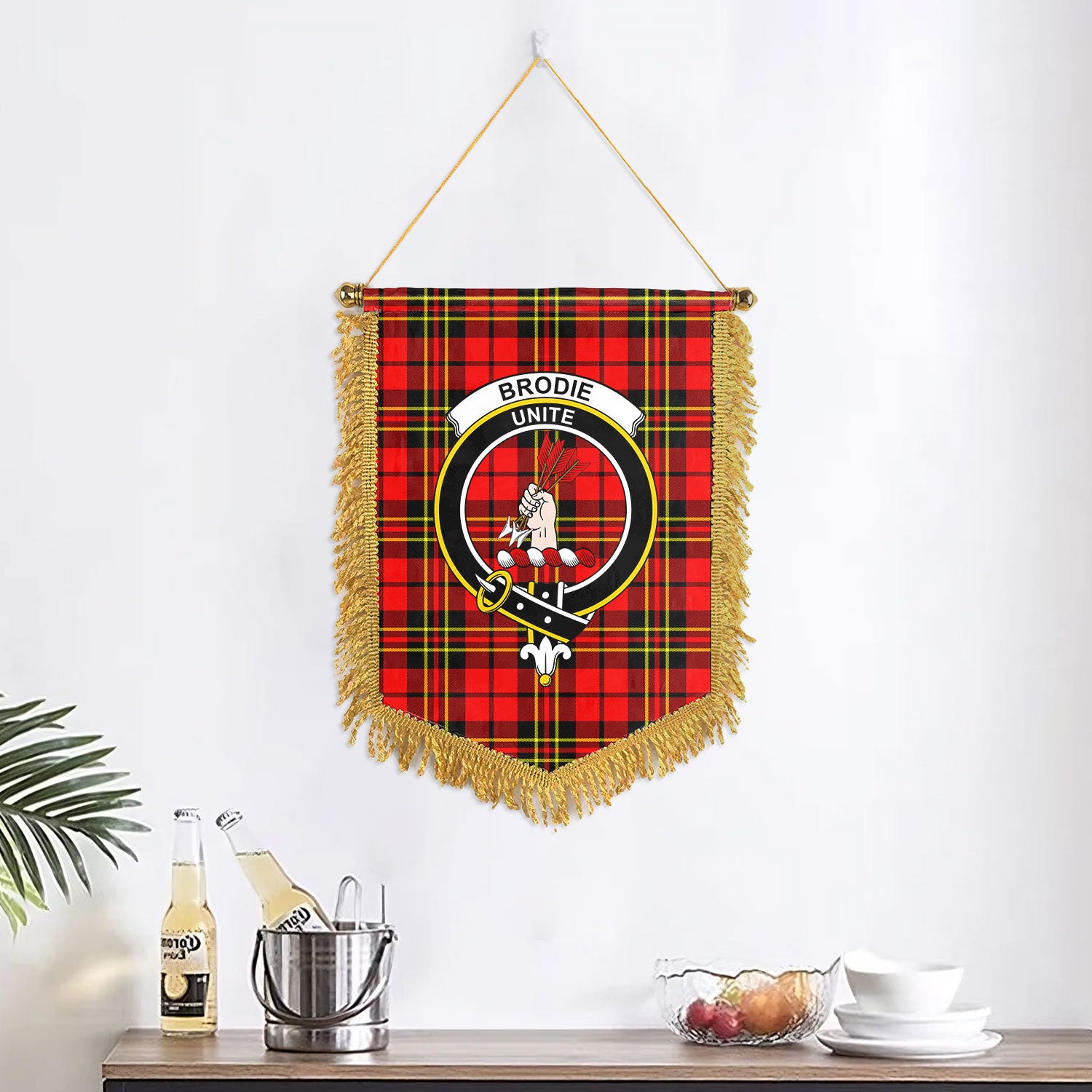 Brodie Modern Tartan Crest Wall Hanging Banner