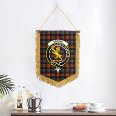 Brown Ancient Tartan Crest Wall Hanging Banner