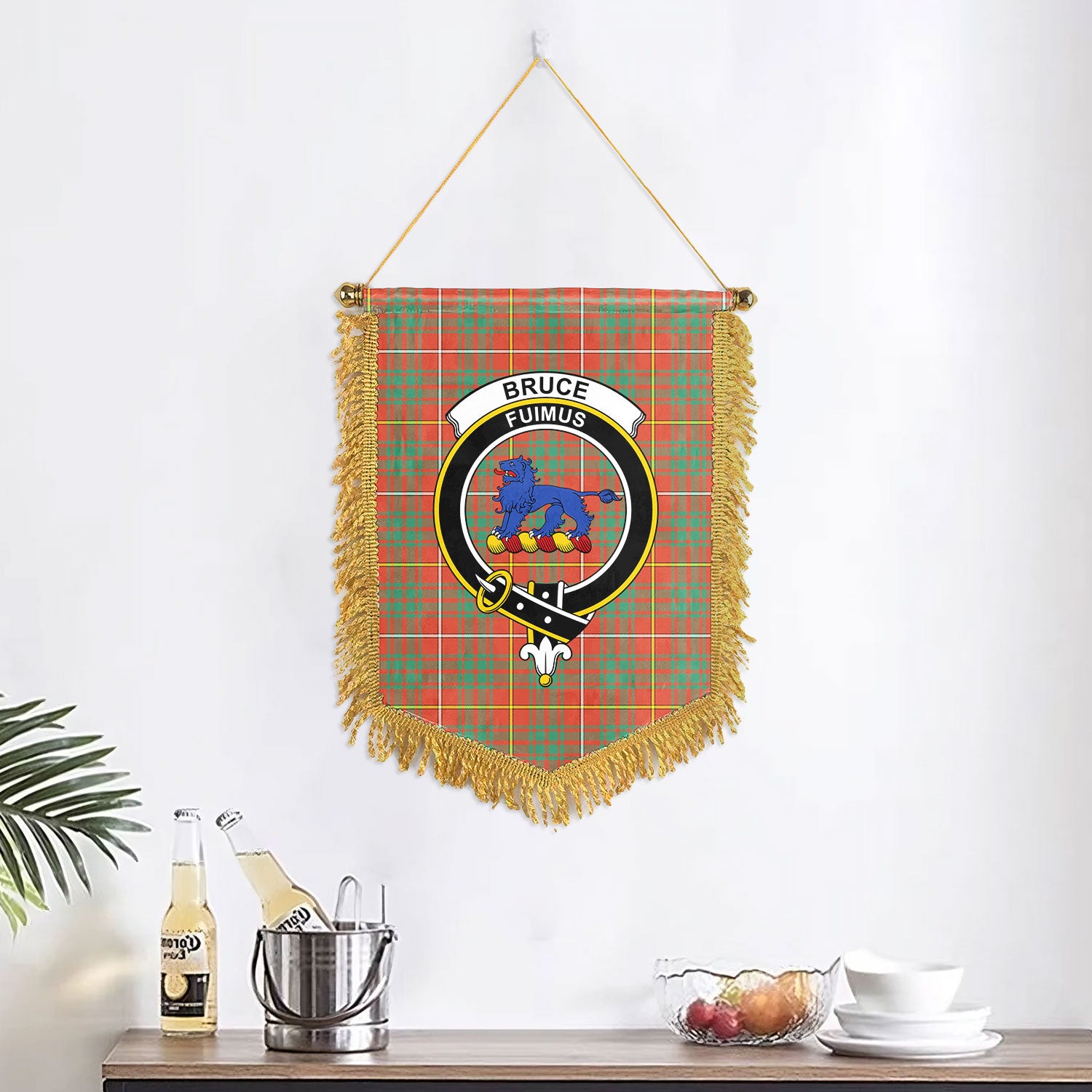 Bruce Ancient Tartan Crest Wall Hanging Banner