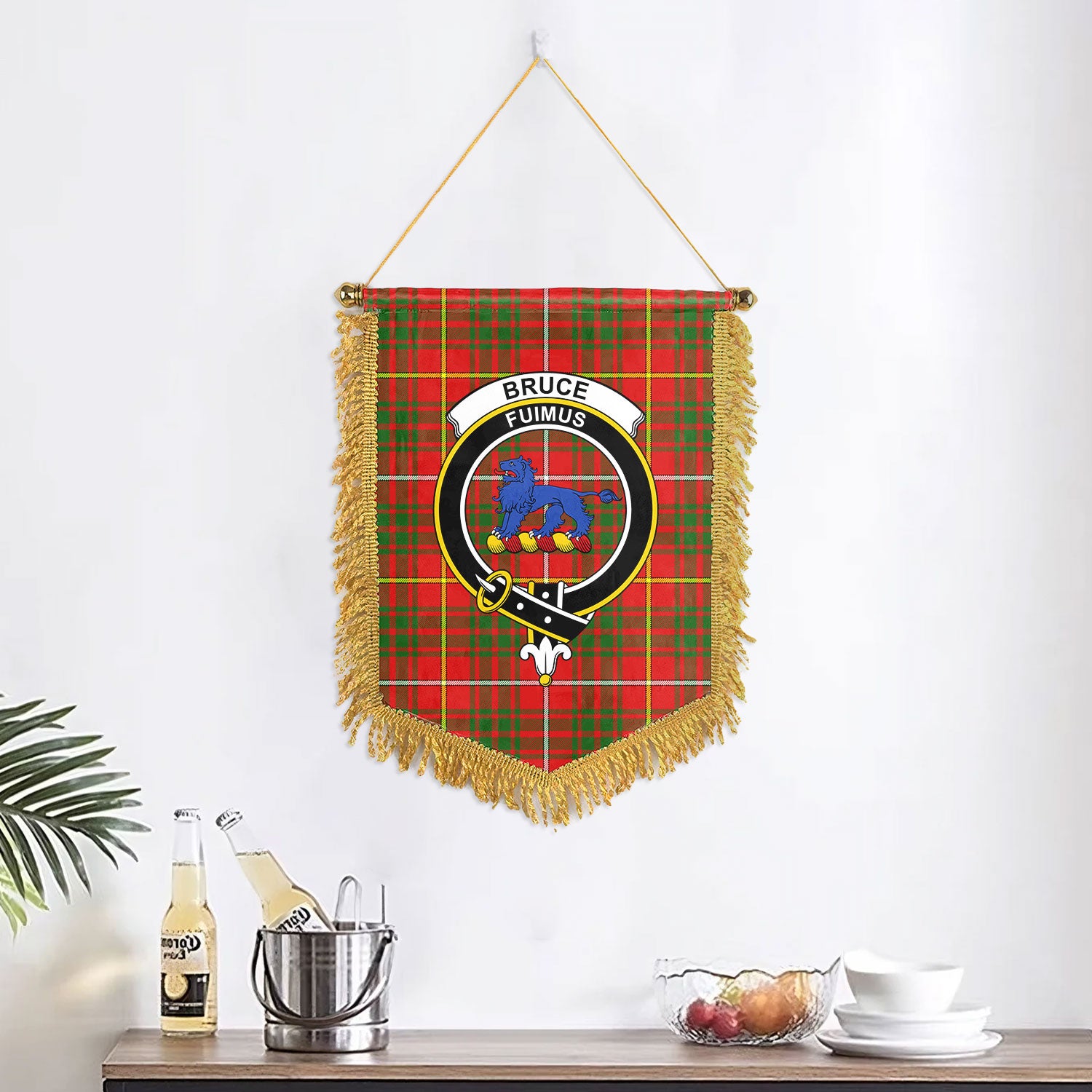 Bruce Modern Tartan Crest Wall Hanging Banner