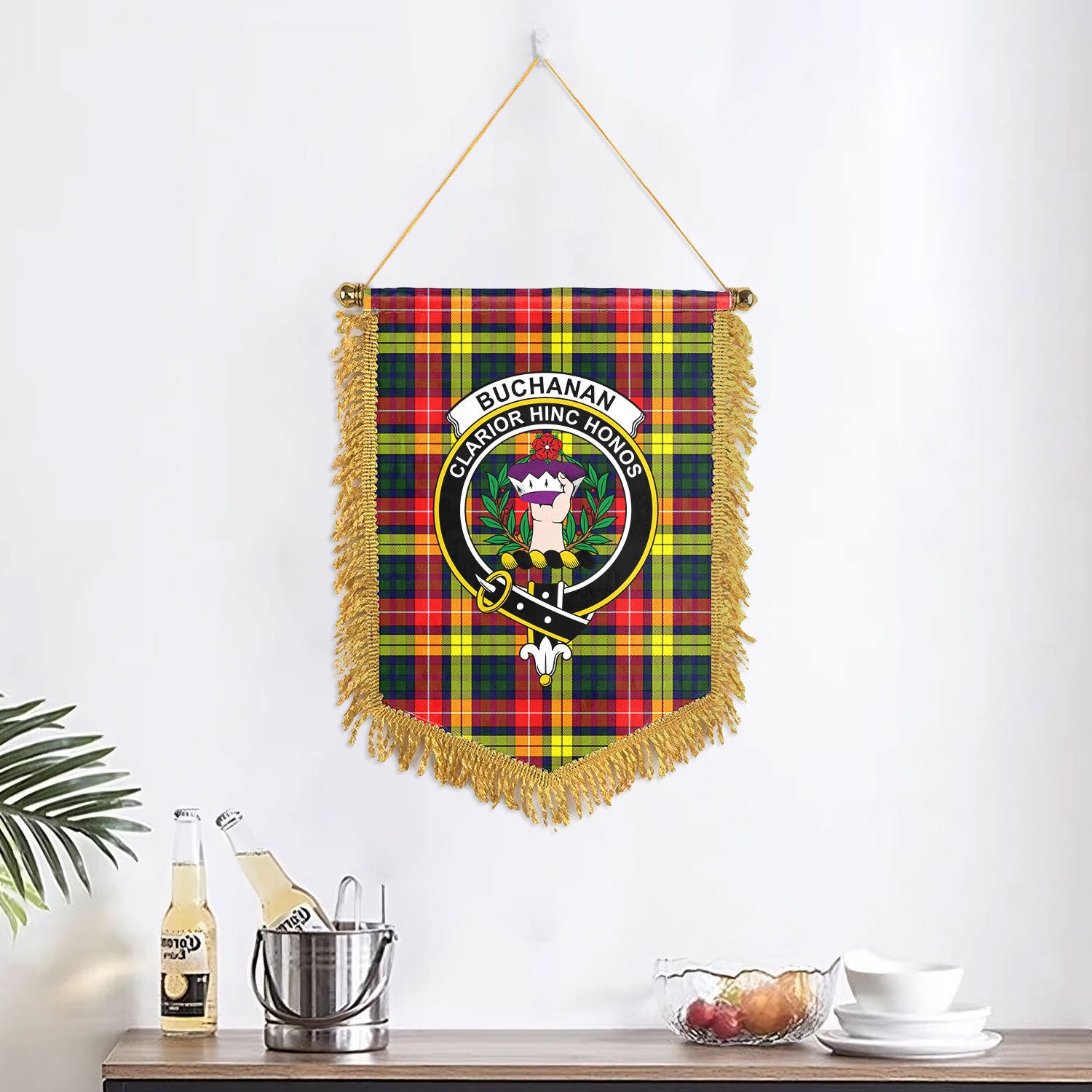 Buchanan Modern Tartan Crest Wall Hanging Banner