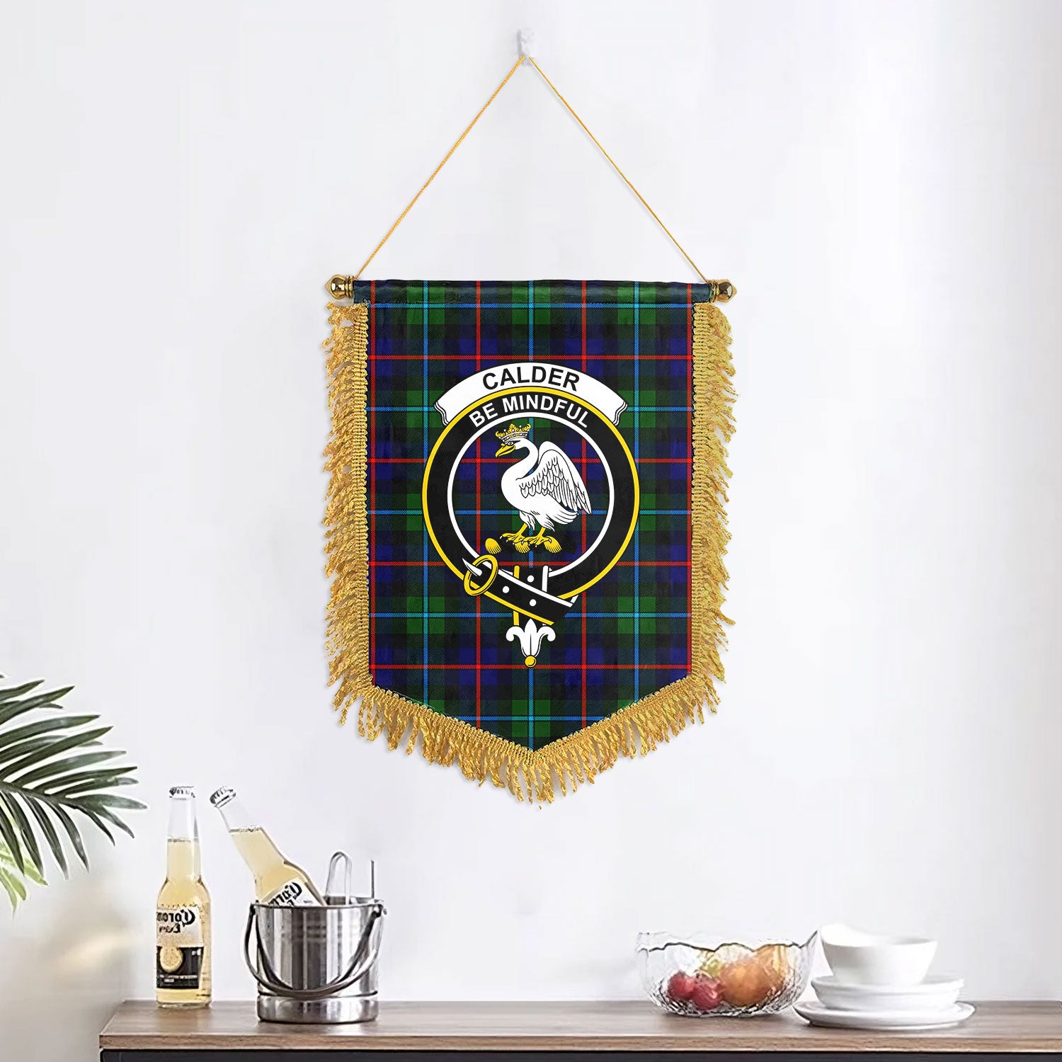 Calder (Calder-Campbell) Tartan Crest Wall Hanging Banner