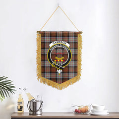 Cameron of Erracht Weathered Tartan Crest Wall Hanging Banner