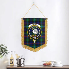 Campbell of Cawdor Modern Tartan Crest Wall Hanging Banner