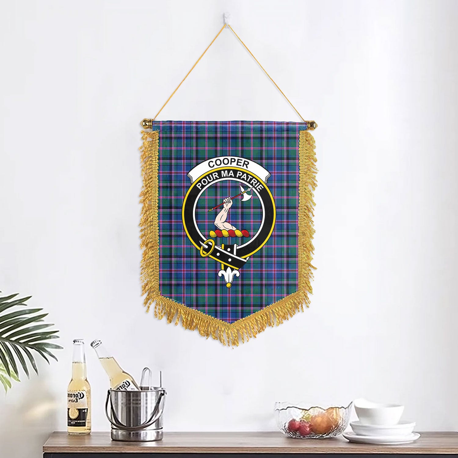 Cooper Ancient Tartan Crest Wall Hanging Banner