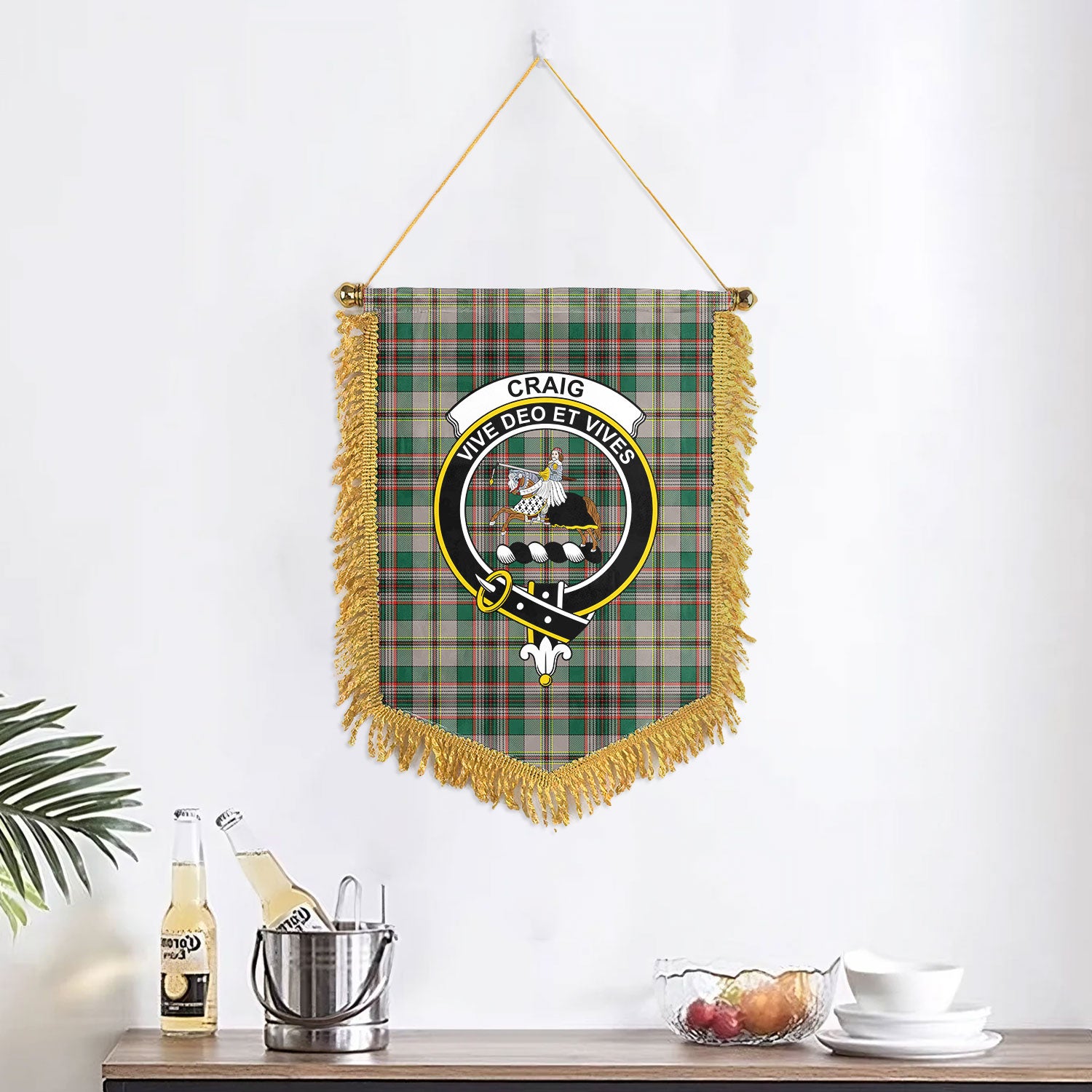 Craig Ancient Tartan Crest Wall Hanging Banner