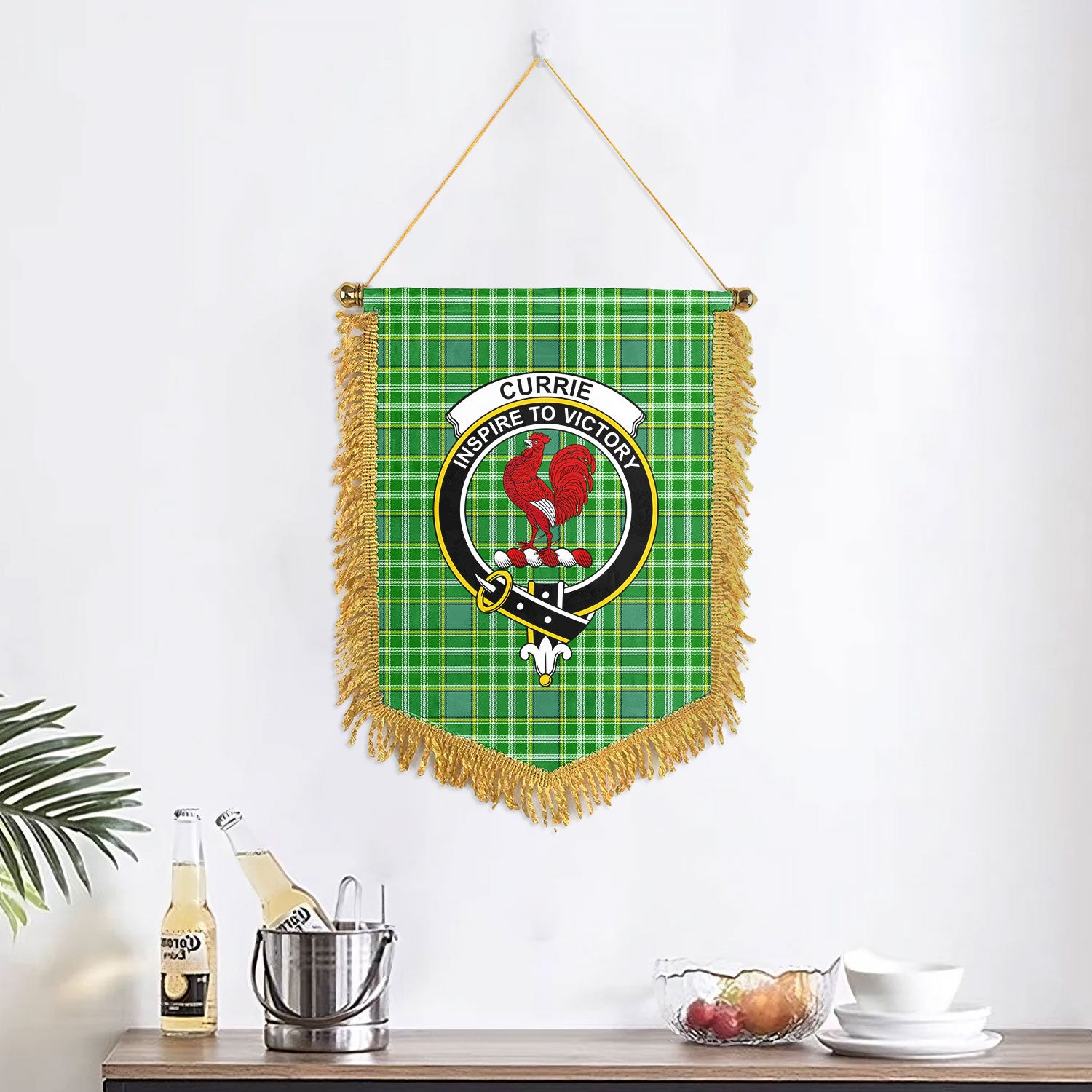 Currie Tartan Crest Wall Hanging Banner