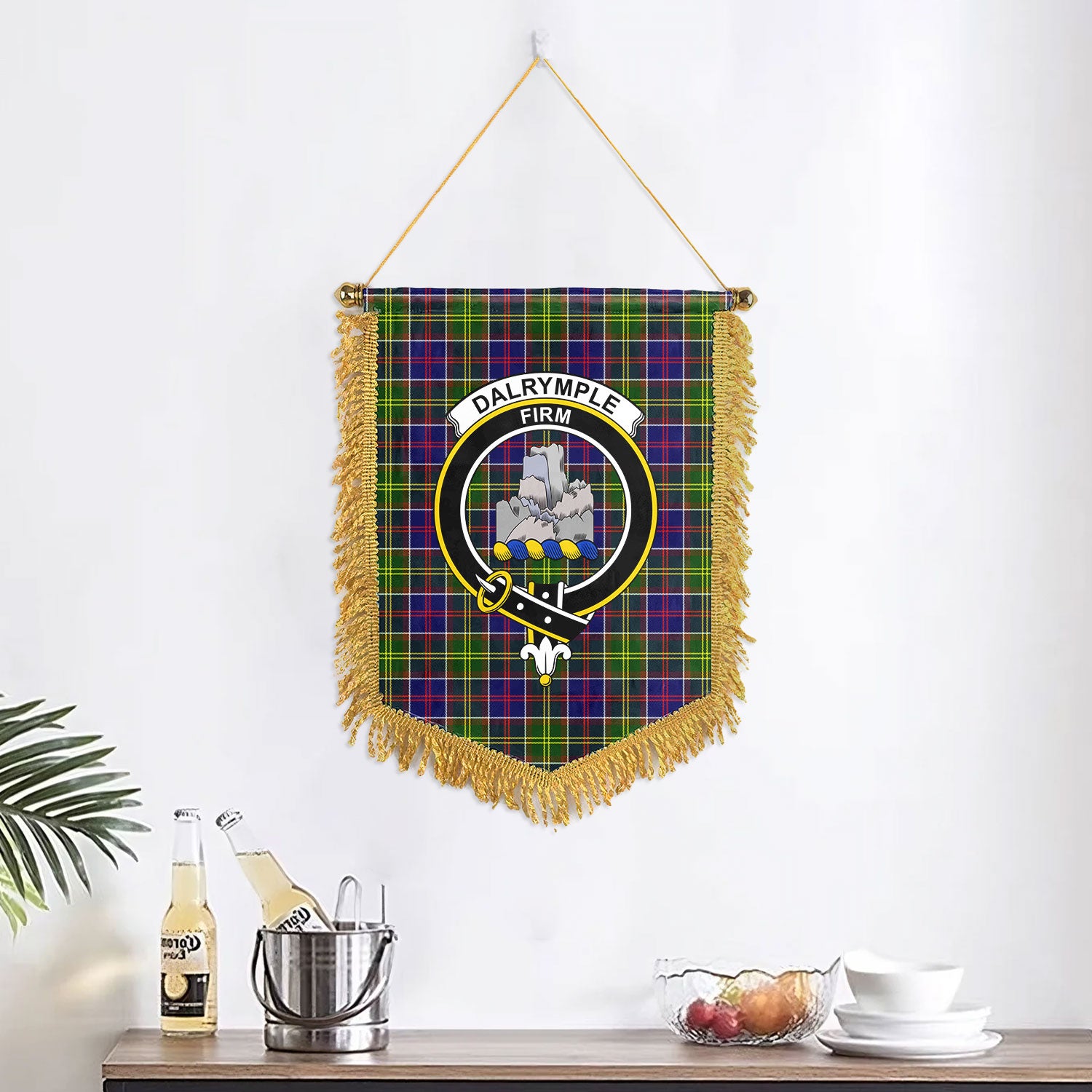 Dalrymple Tartan Crest Wall Hanging Banner