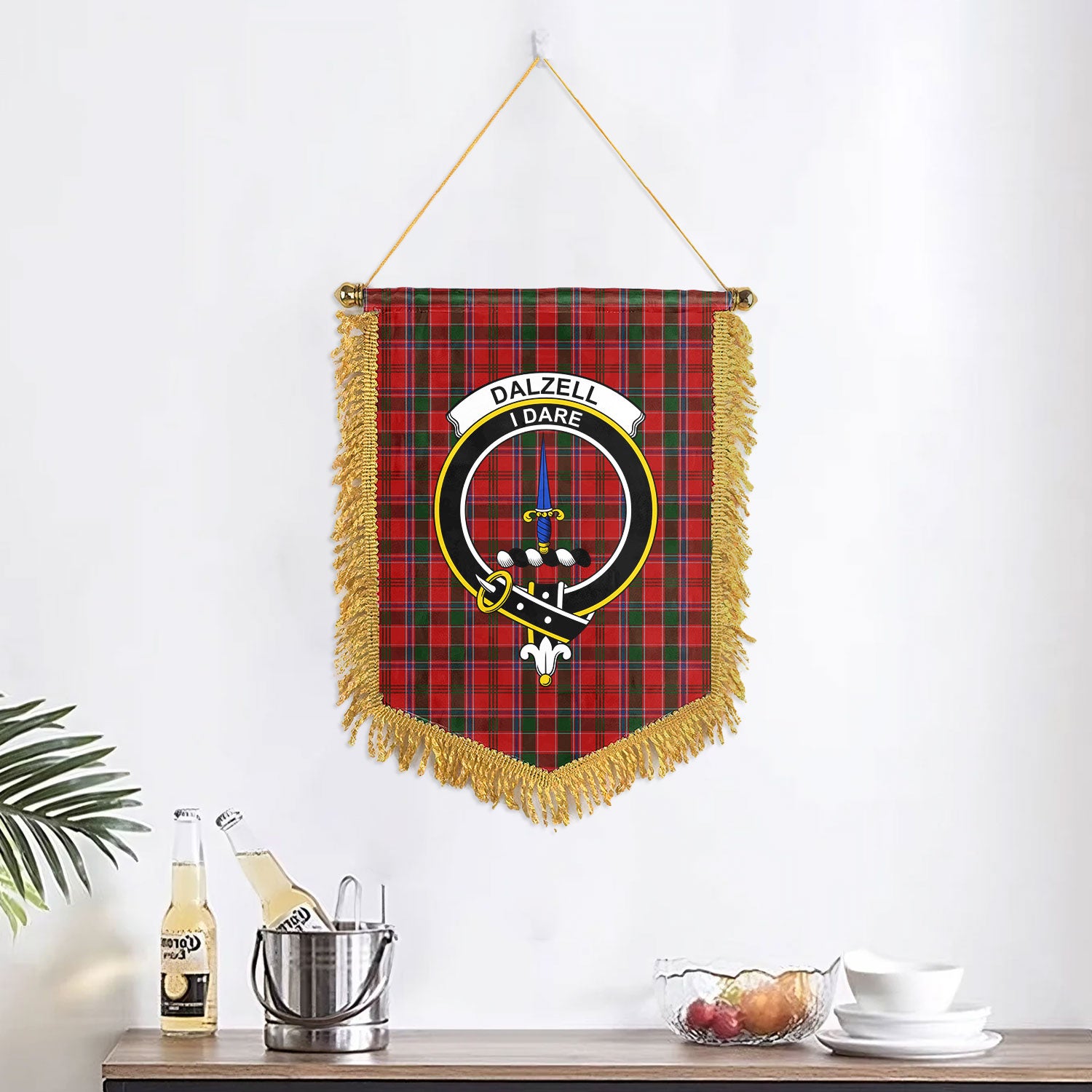 Dalzell Tartan Crest Wall Hanging Banner