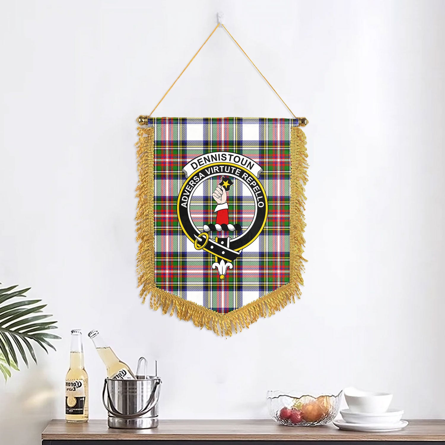 Dennistoun Tartan Crest Wall Hanging Banner