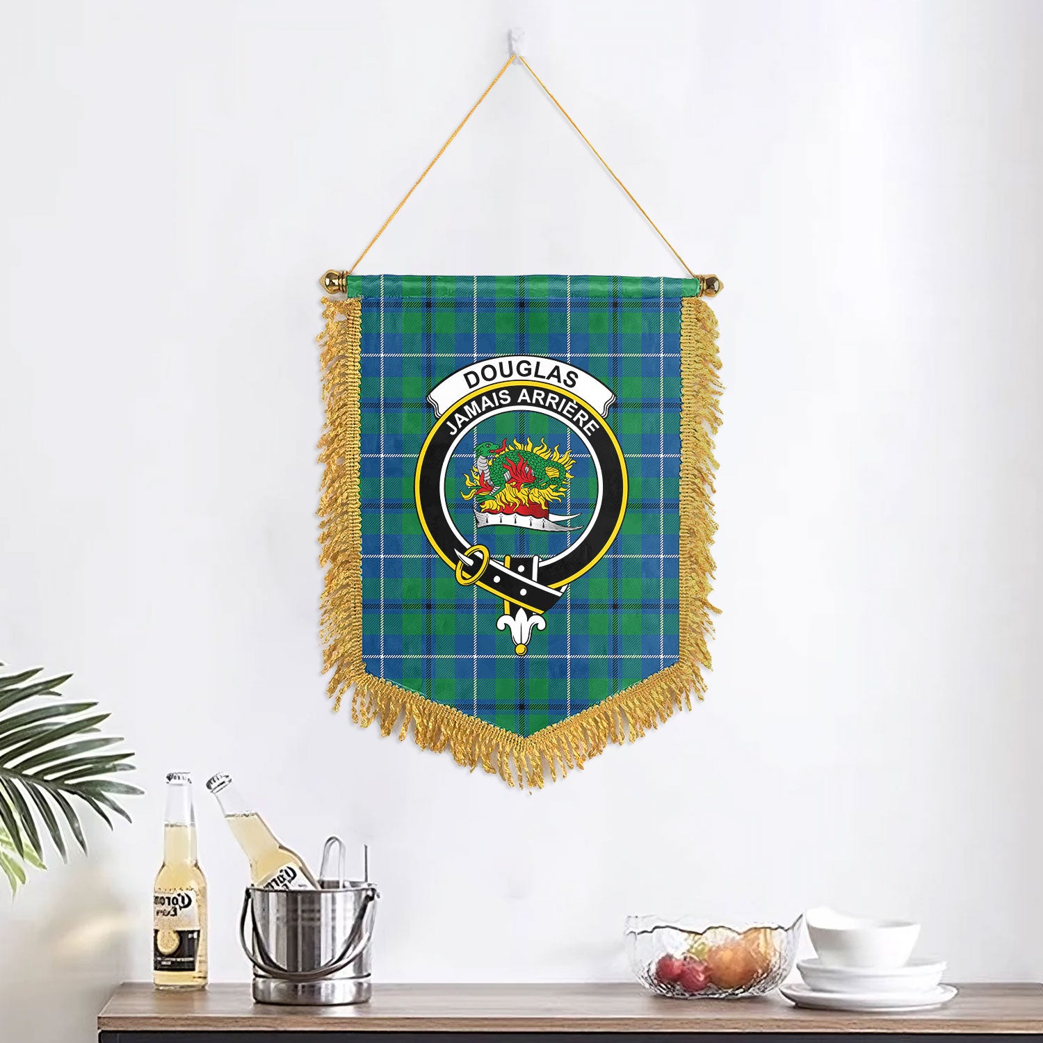 Douglas Ancient Tartan Crest Wall Hanging Banner