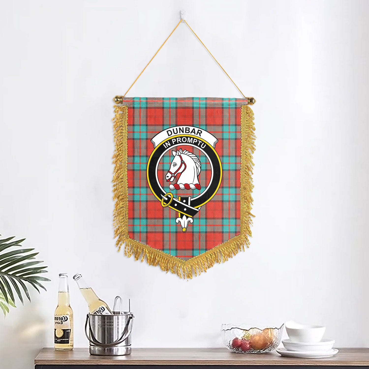 Dunbar Ancient Tartan Crest Wall Hanging Banner