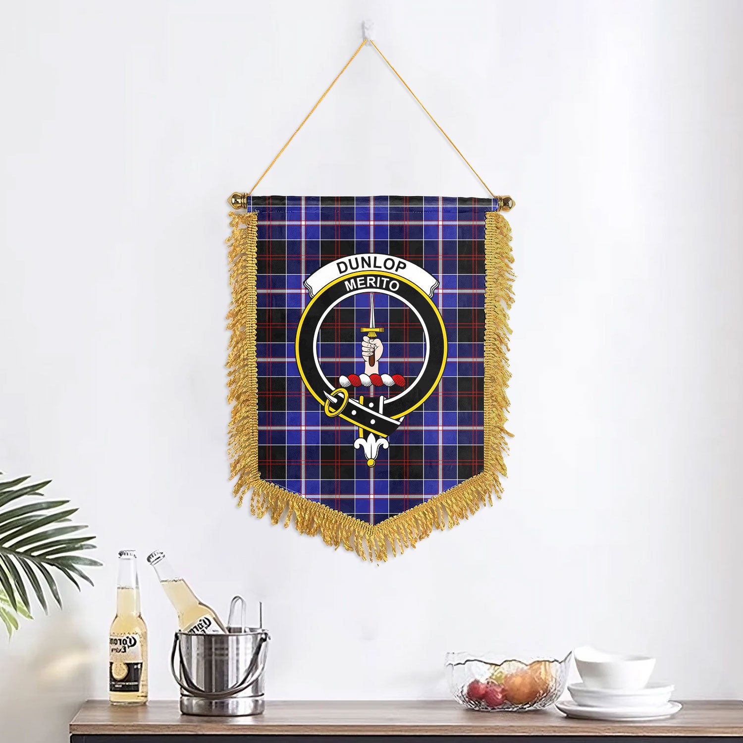 Dunlop Modern Tartan Crest Wall Hanging Banner