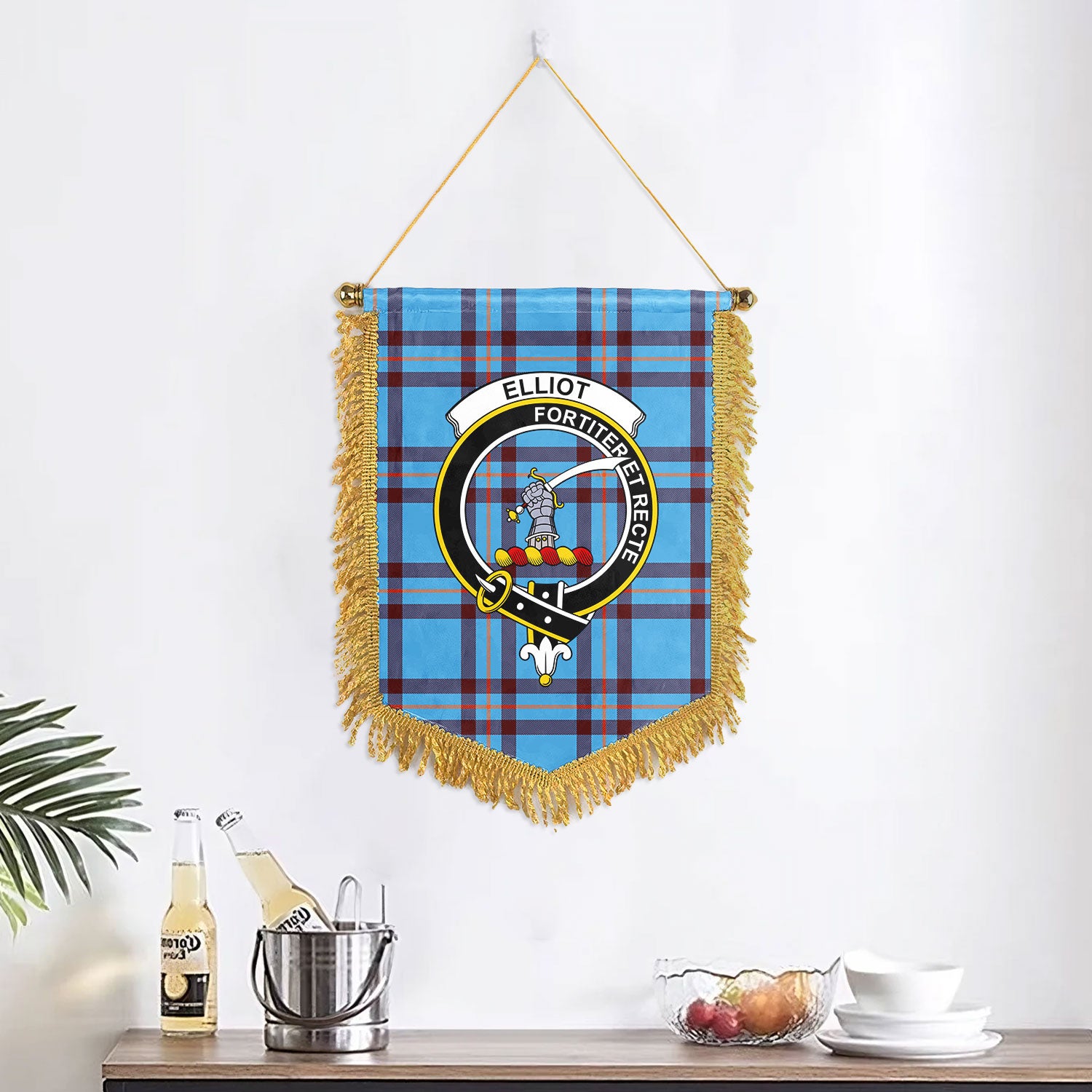 Elliot Ancient Tartan Crest Wall Hanging Banner