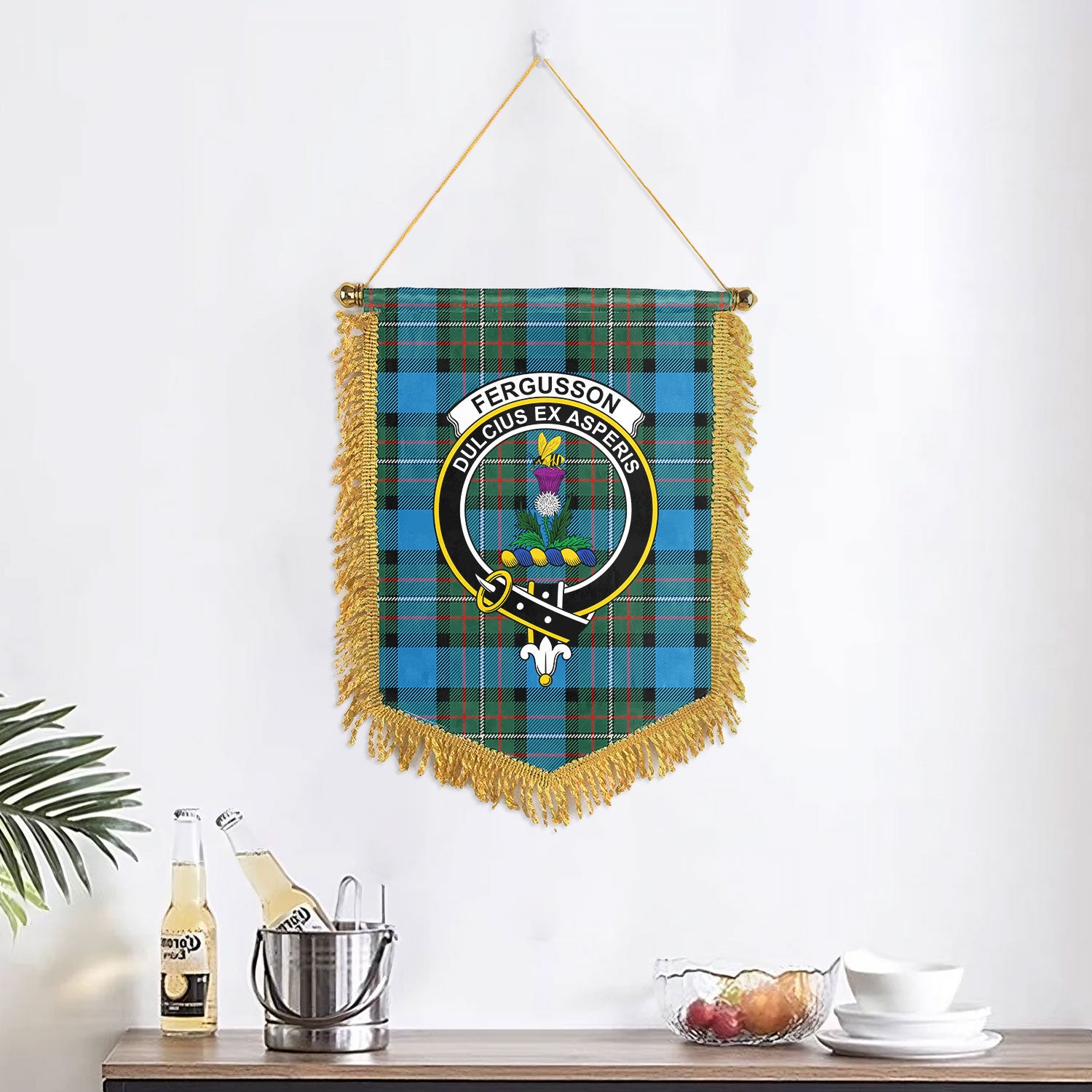 Fergusson Ancient Tartan Crest Wall Hanging Banner