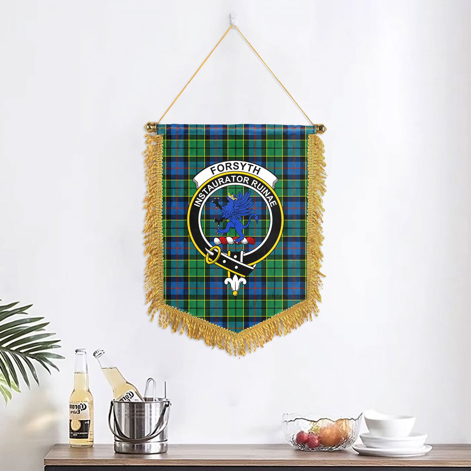 Forsyth Ancient Tartan Crest Wall Hanging Banner