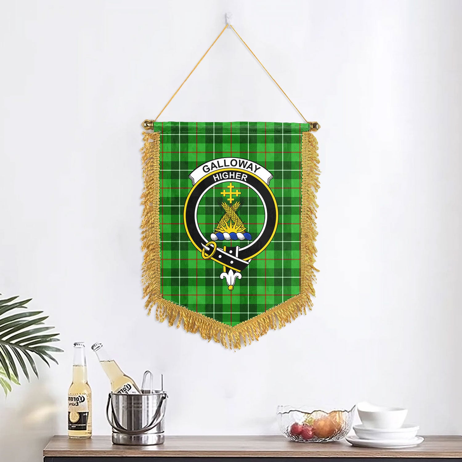 Galloway District Tartan Crest Wall Hanging Banner