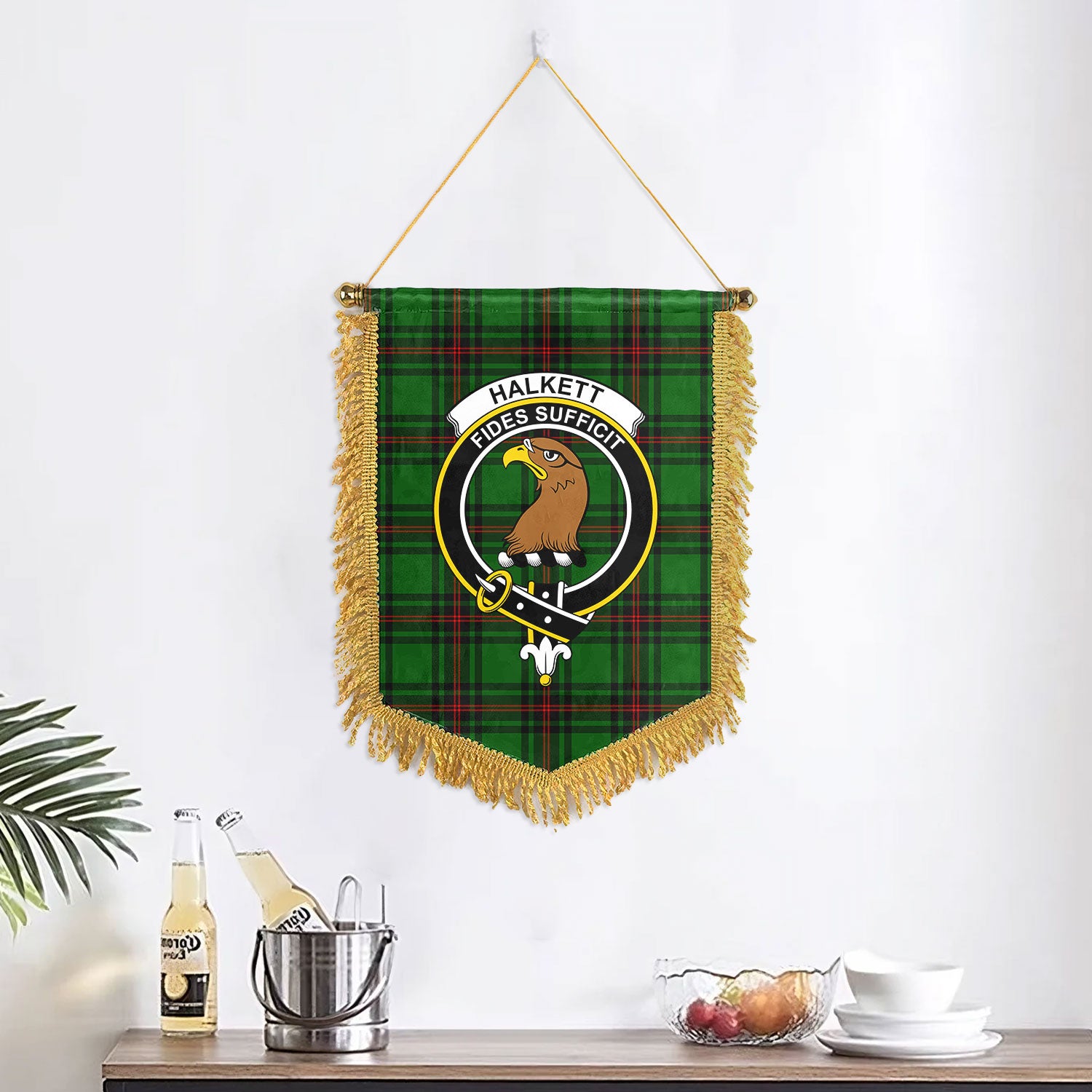 Halkett Tartan Crest Wall Hanging Banner