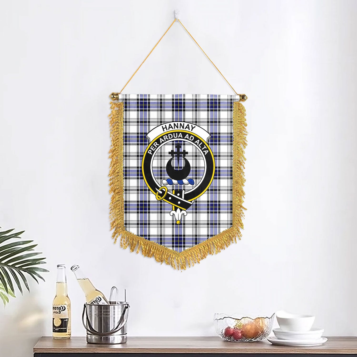 Hannay Modern Tartan Crest Wall Hanging Banner