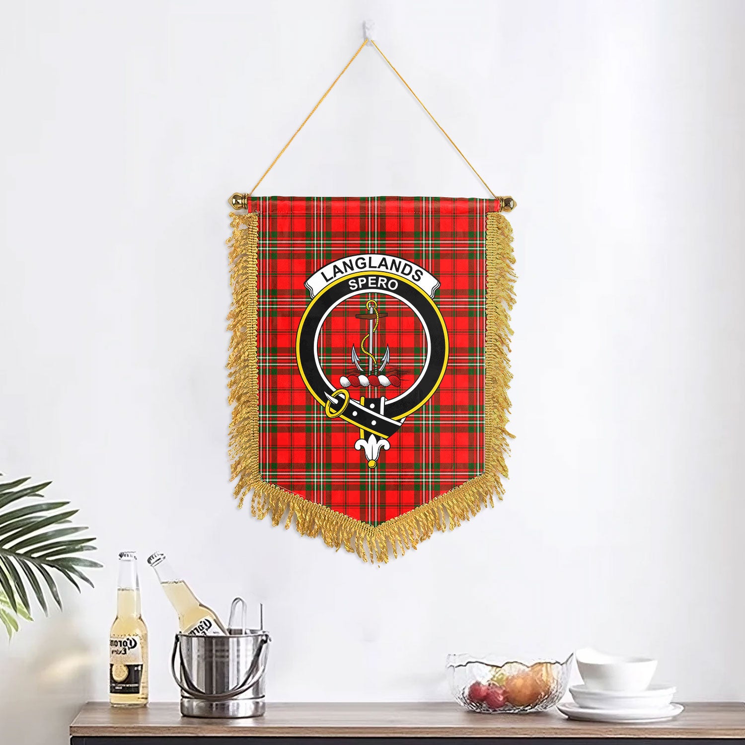 Langlands Tartan Crest Wall Hanging Banner