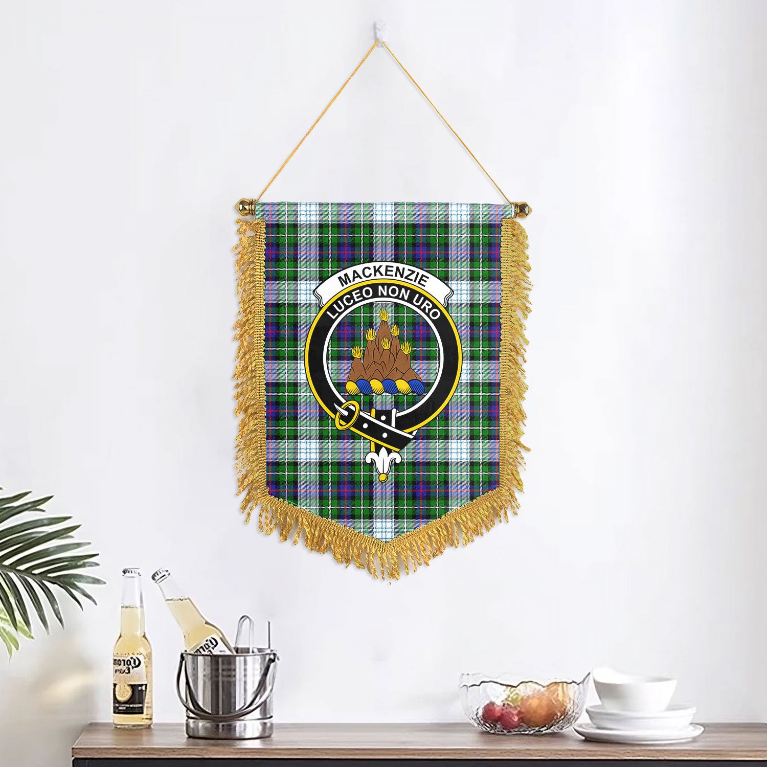 MacKenzie Dress Modern Tartan Crest Wall Hanging Banner