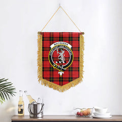 MacQueen Modern Tartan Crest Wall Hanging Banner