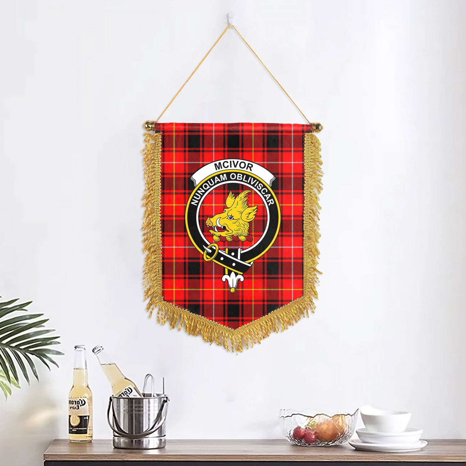 McIvor Tartan Crest Wall Hanging Banner