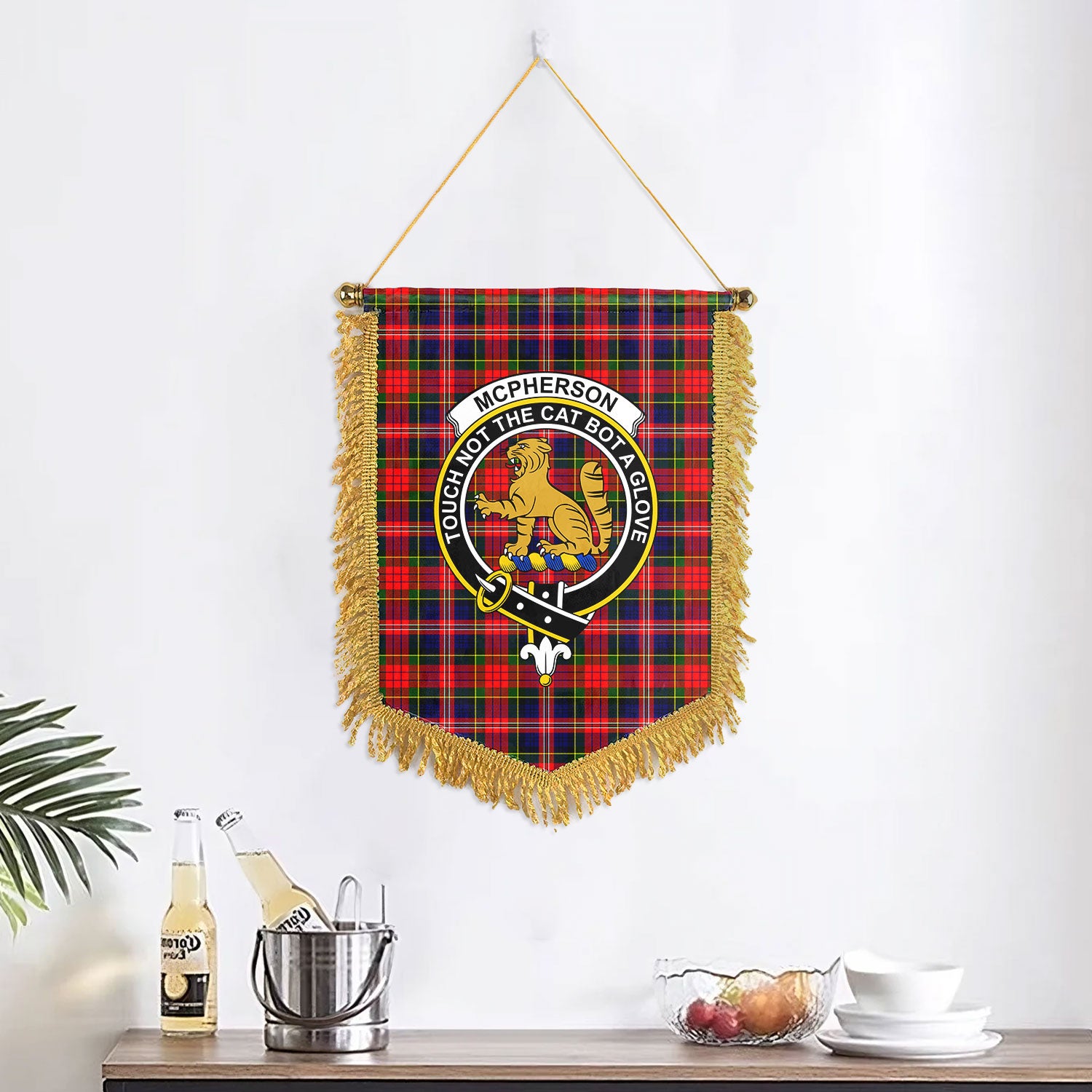 McPherson Modern Tartan Crest Wall Hanging Banner