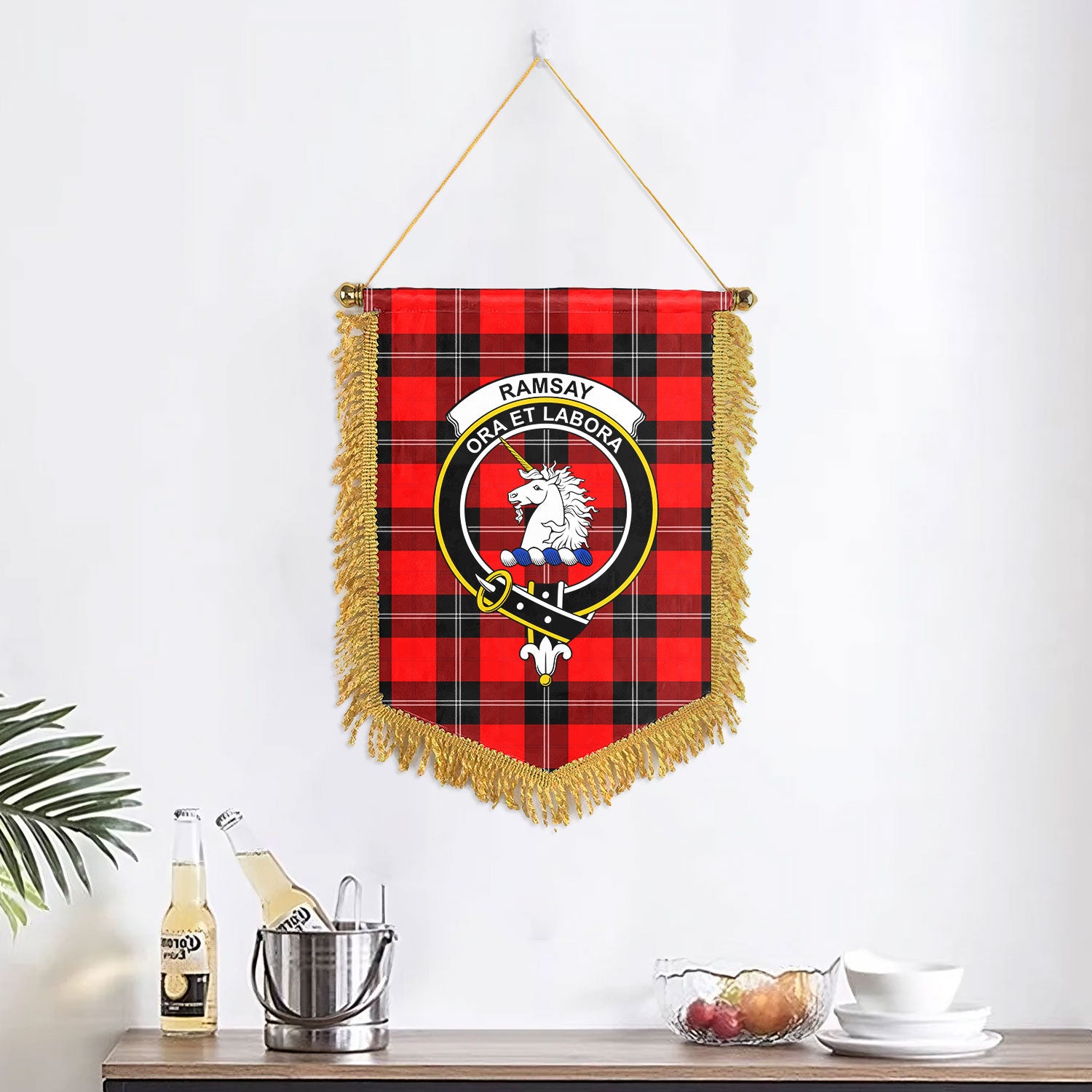 Ramsay Modern Tartan Crest Wall Hanging Banner