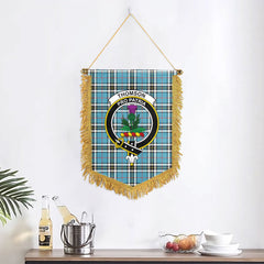 Thomson Blue Tartan Crest Wall Hanging Banner