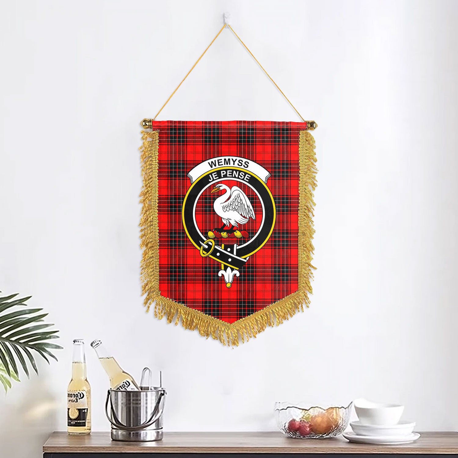 Wemyss Modern Tartan Crest Wall Hanging Banner