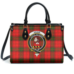 Adair Modern Tartan Crest Leather Handbag