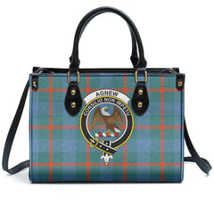 Agnew Ancient Tartan Crest Leather Handbag