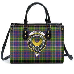 Arnott Tartan Crest Leather Handbag