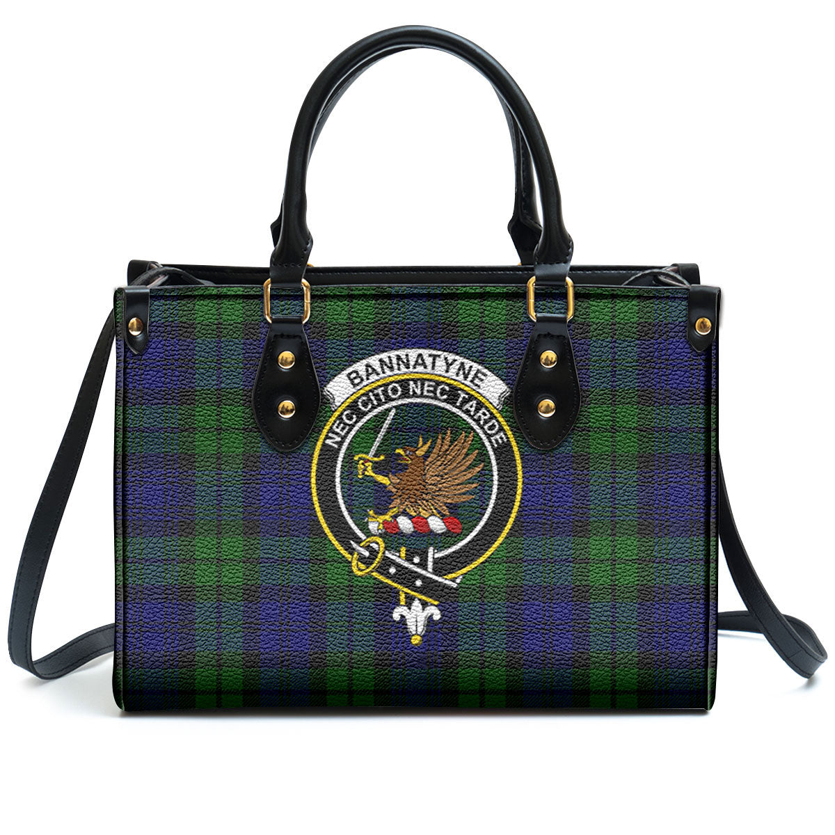 Bannatyne Tartan Crest Leather Handbag