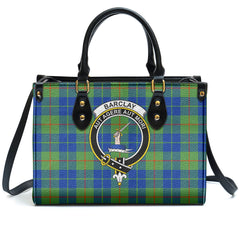 Barclay Hunting Ancient Tartan Crest Leather Handbag