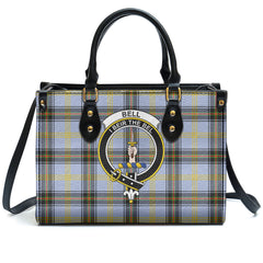 Bell of the Borders Tartan Crest Leather Handbag