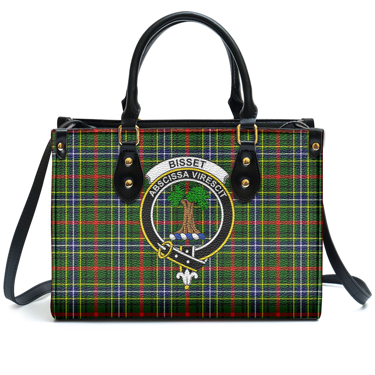 Bisset Tartan Crest Leather Handbag