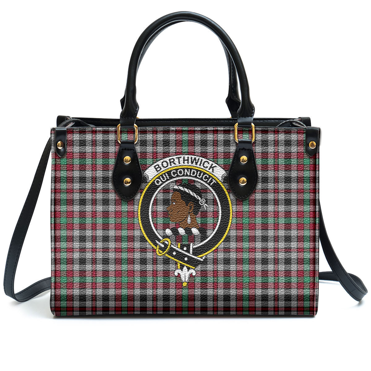 Borthwick Ancient Tartan Crest Leather Handbag