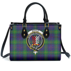 Boyle Tartan Crest Leather Handbag