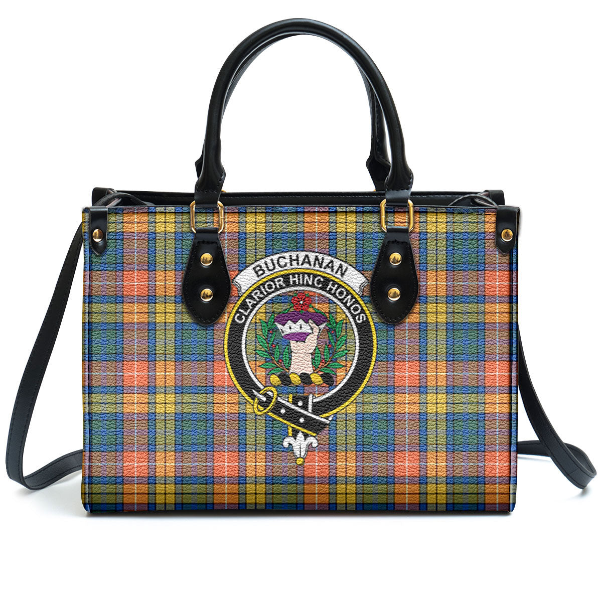 Buchanan Ancient Tartan Crest Leather Handbag