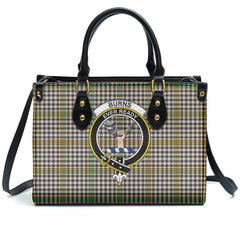 Burns Check Tartan Crest Leather Handbag