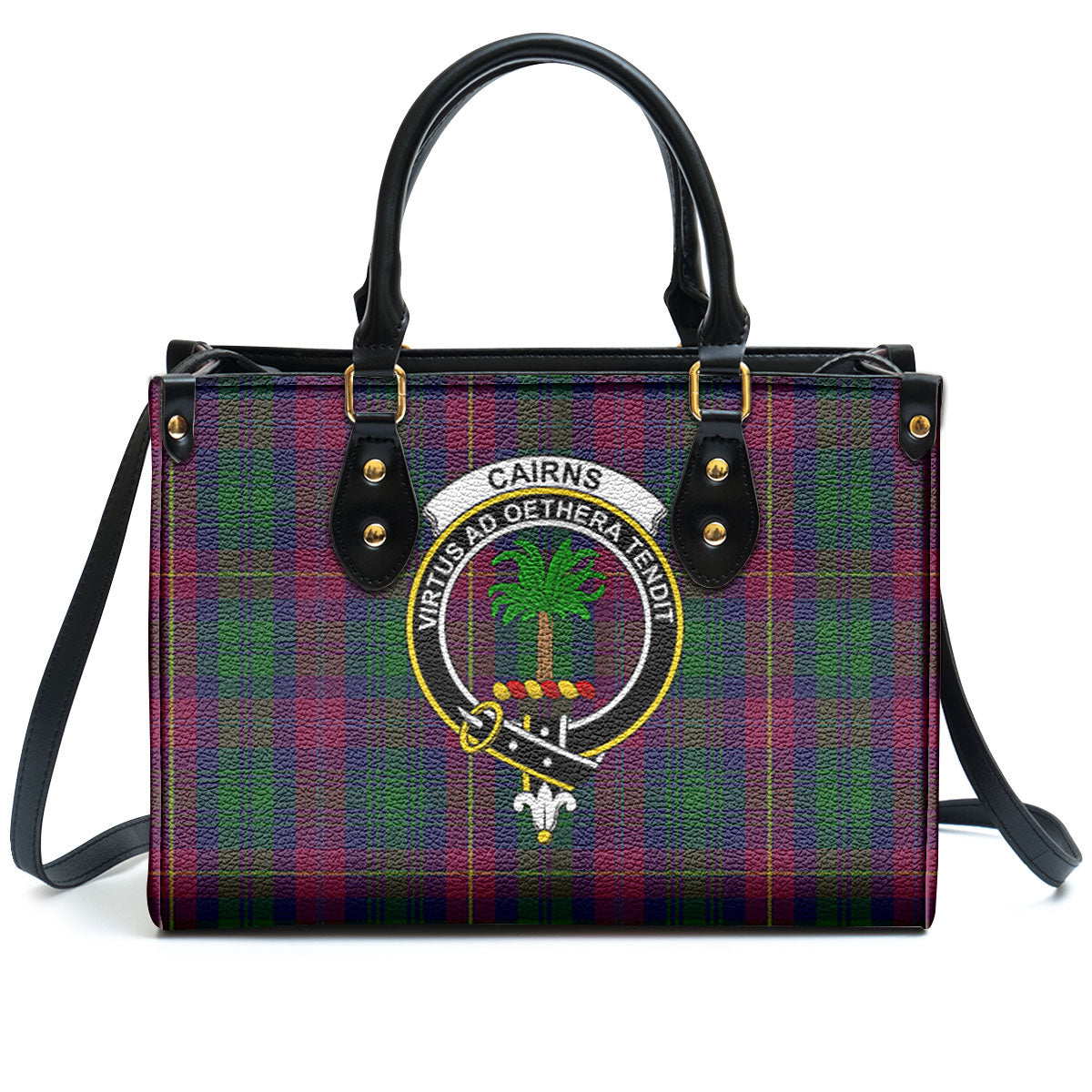 Cairns Tartan Crest Leather Handbag