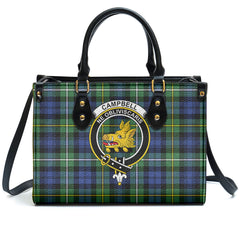 Campbell Argyll Ancient Tartan Crest Leather Handbag