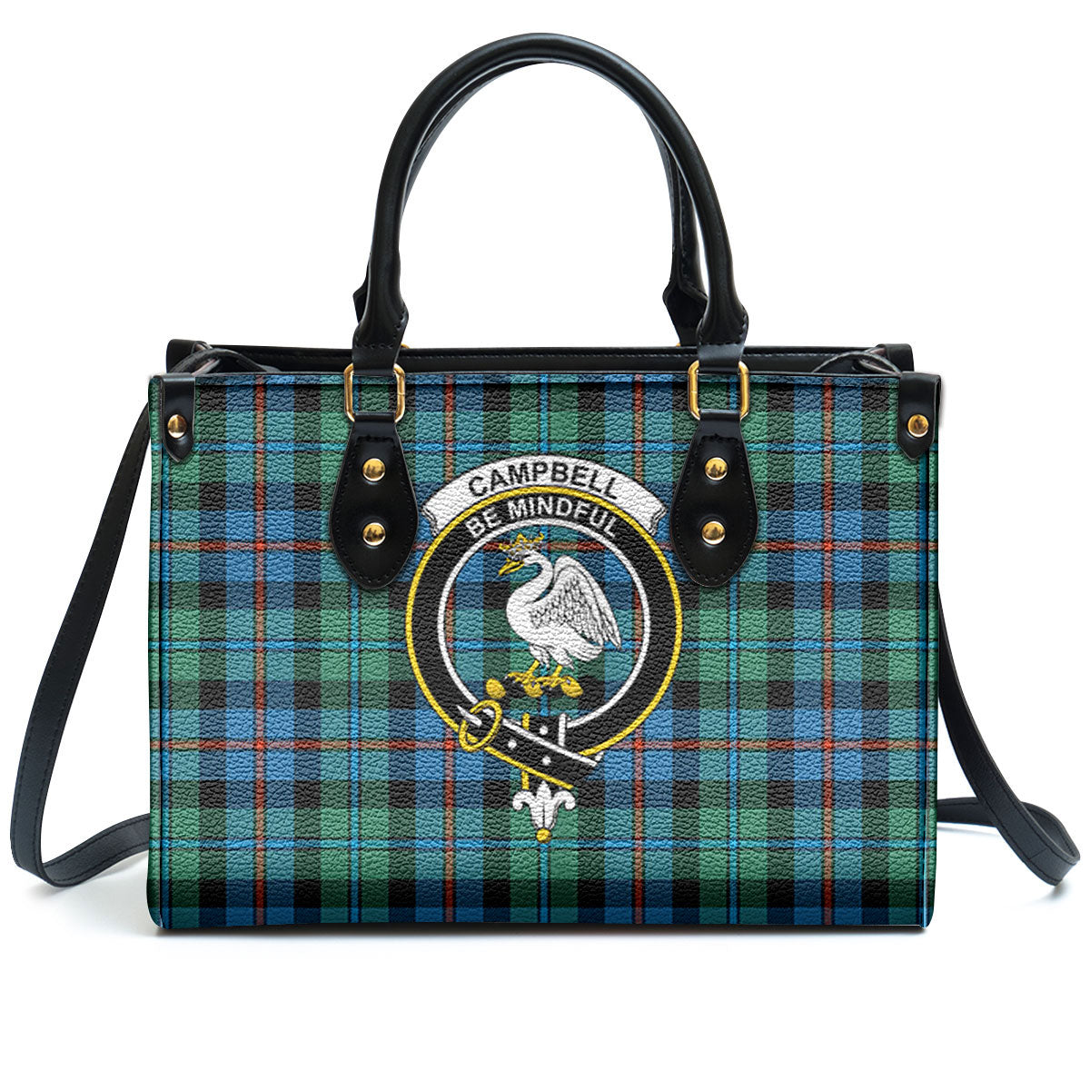 Campbell of Cawdor Ancient Tartan Crest Leather Handbag