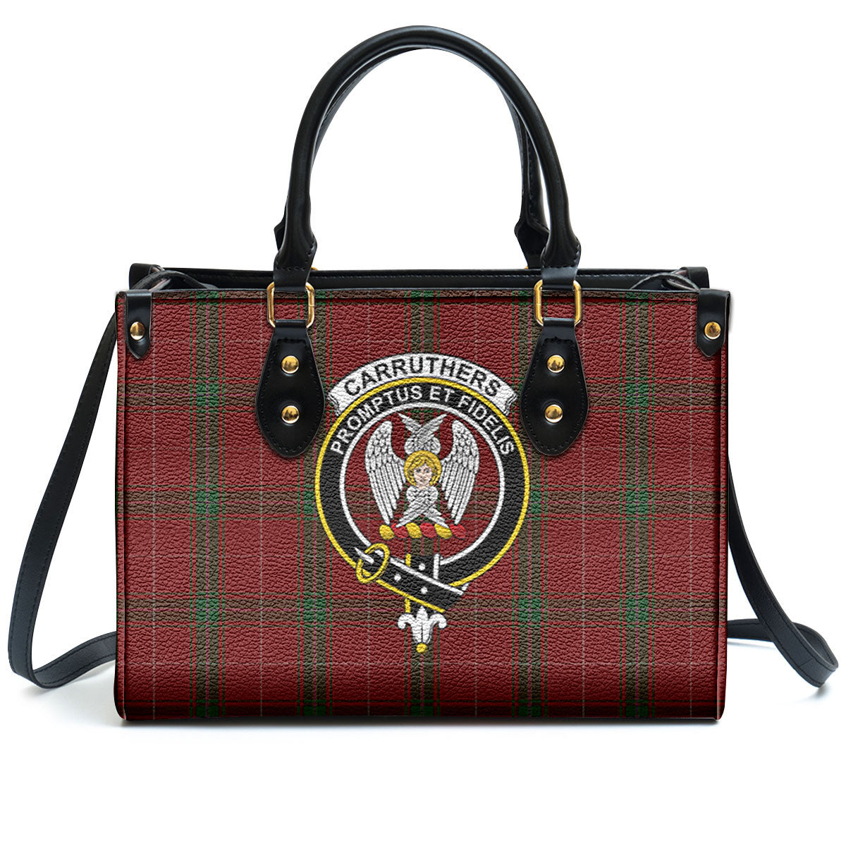 Carruthers Tartan Crest Leather Handbag