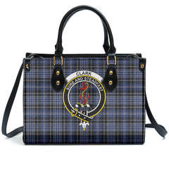 Clark Modern Tartan Crest Leather Handbag