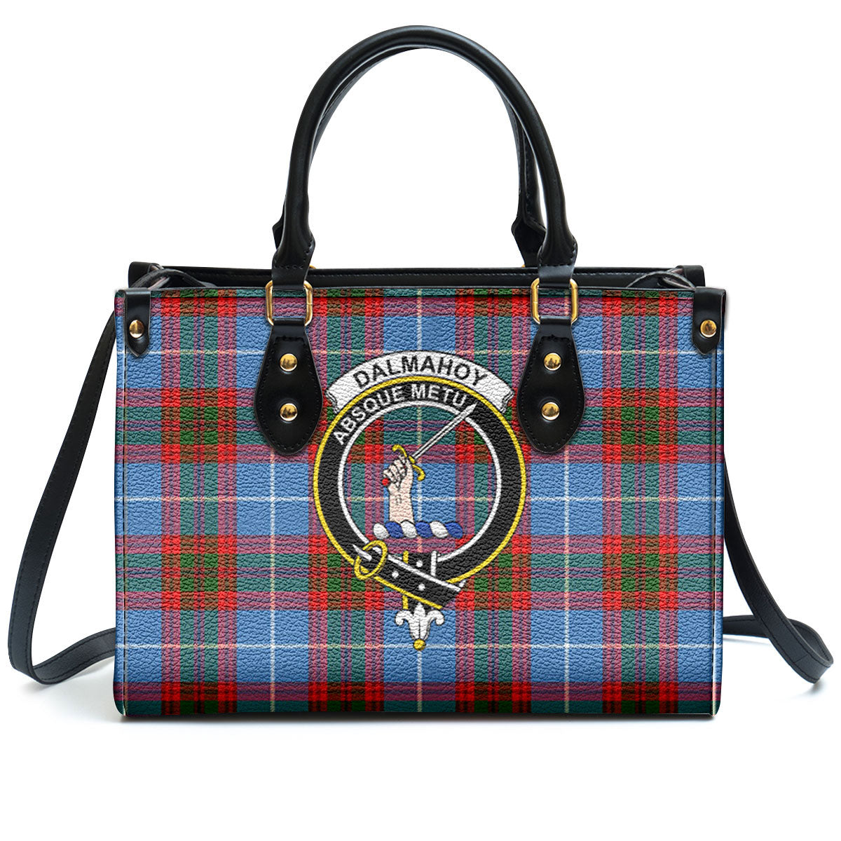 Dalmahoy Tartan Crest Leather Handbag