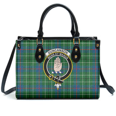 Duncanson Tartan Crest Leather Handbag