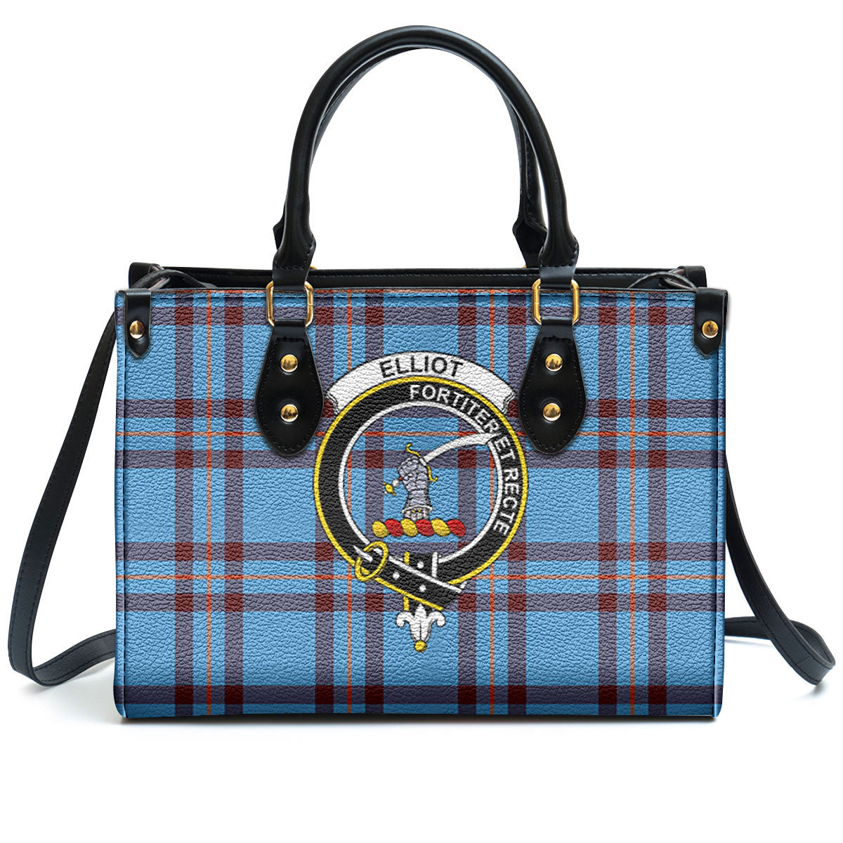 Elliot Ancient Tartan Crest Leather Handbag